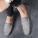 Fashion Suede Leather Men Casual Shoes Comfortable Man Loafers Lightweight Lazy Boat Shoes Breathable Slip On Man Driving Shoes_vogvips.com