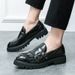 Men's British Style Platform Loafers - Chunky Round Toe Workwear Casual Shoes For Wedding & Daily Wear (Black/Green/Blue, Sizes 37-46)_vogvips.com