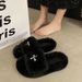 Autumn Winter Internet Celebrity Thick Sole Furry For Women New Korean Fashion Plush Home Outdoor One-Word Cotton_vogvips.com