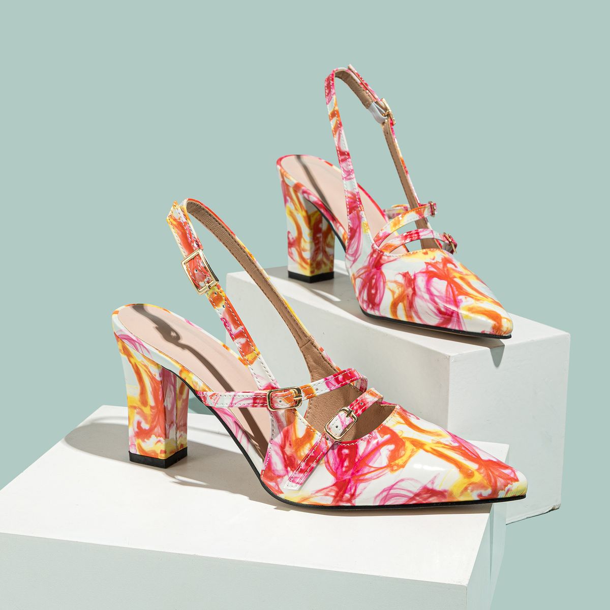 plus Size Women's Pointed Toe High Heels Chunky Heel Summer Fashionable And Versatile Work Back Strap Cross Border E Commerce 2026_vogvips.com