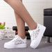 Women Fashion Summer Casual White Cutouts Lace Canvas Hollow Breathable Platform Flat Shoes Woman Sneakers_vogvips.com