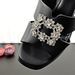 Women’s Shoes women's shoe and bag set, generous soft bag, casual high heeled slippers, daily casual wear, rhinestone embellishment_vogvips.com
