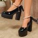 Large Size Platform High-heeled Single Shoes Women's 2026 New High-heeled Thick-heeled Shoes Fashion Pearl Chain Women's Shoes_vogvips.com