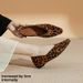 Pointed Toe Leopard Print Hidden Heel For Women, Autumn Winter Suede French Commuter Two-Way Flat Single Shoes, Loafers,_vogvips.com