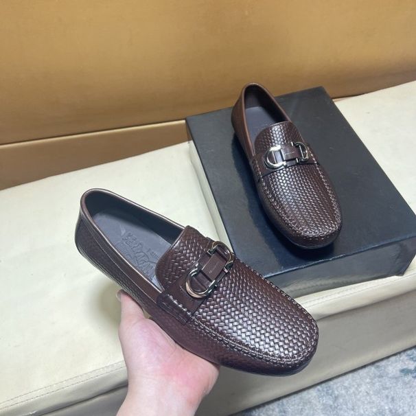 1:1 Brand Original Box Slip-On Loafers Moccasins Upper Cowhide Inner Men's Shoes_vogvips.com