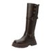 British Style Chunky Heel Thick Sole Long Women, New Autumn Winter Turn-Down Collar Over-the-Knee Slimming Martin Boots_vogvips.com