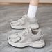 Women's Dad Sneakers 2024 Autumn New Breathable Sports Student Korean Style Versatile Thick Sole Height Increasing_vogvips.com