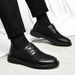 Euro Step 2025 New Summer Breathable Men's Deodorant Thin Black Soft Sole Mesh Sports Casual Leather Shoes_vogvips.com
