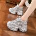 Dad's 2025 Summer New Item, Small Height Increasing Women's Sports And Leisure Shoes, Perforated Breathable Mesh Shoes_vogvips.com