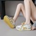KT26806 Korean-style Double-lace German Training Shoes For Women, 2026 Spring New Lightweight Casual Shoes, Trendy_vogvips.com