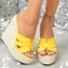Women's Fashion Woven Wedge Platform Sandals Peep Toe High Heel Casual Summer Slip On Slippers_vogvips.com