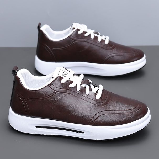 Men's Thick Soled Sports Shoes Soft Sole Casual Solid Color Height Increasing Spring 2025 New Style Versatile Wholesale Export_vogvips.com