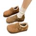 Fleece-Lined New Winter Warm Snow Boots Thick-Soled Lamb Wool Buckle Retro Furry Shoes For Women_vogvips.com