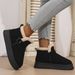 Winter New Belt Buckle Snow Thick-Soled Short Slip-On Warm Fleece-Lined Plus Size Cotton Boots For Women_vogvips.com