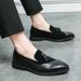 Large British Pointed Loafers 38-46 Tassel Hooded For Men's Business Casual Leather Shoes_vogvips.com
