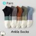 5 Pairs Men Cotton Ankle Low Cut Breathable Comfortable Soft Thin Casual Sports Fashions Non-Slip Women Boat Short Socks_vogvips.com