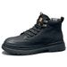 Winter Thickened Snow With Fleece Lining, Warm Large Cotton Boots, Men's Genuine Leather High-top Thick-soled Non-slip_vogvips.com