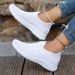 Women's Slip On Sneakers Breather White Women Casual Sneaker Sports Comfortable Vulcanize Shoes Female_vogvips.com