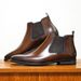 Men's English sleeve vintage handmade leather boots English high top ankle boots_vogvips.com
