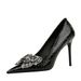 3391-H23 Style Baquet High Thi Heels, Lacquer Leather, Shallow Mouth, Poited Water Diamod Bow, Sigle Shoes For_vogvips.com