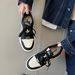 High-End Cowhide Version ~ Genuine Leather Thick-Soled For Women 2025 Spring New Black And White Panda Sneakers_vogvips.com