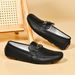 Live-Streaming Genuine Leather Fleece Bean Shoes, Trendy Casual Leather Shoes, Cowhide One-Foot Driving Shoes, Large-Siz_vogvips.com