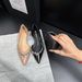 Da Yao Women's Rhinestone Pointed Toe Shoes Wheat Ear Series Side Cutout Inner Wedge Heel Low Mouth Summer Size 26 Women's Ballet Flats_vogvips.com