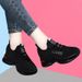 Red Breathable Sneakers 2024 New Model, Thick-soled Women's Spring And Shoes, Thin Autumn Casual Shoes With Internal_vogvips.com