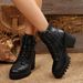 Women's British Style High Heeled Fashion Boots Side Zipper Platform Chunky Heel Plus Size Belt Buckle Martin Boots Autumn_vogvips.com