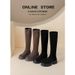 Suede Stretch Slim 2024 New Over-the-Knee Long For Women Thick Sole Plus Size Slip-On Riding Boots_vogvips.com
