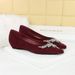 Single Shoes Rhinestone Chain Decorative Pointed Head Shallow Mouth Suede Wedge Heel Low Heel Women's Shoes_vogvips.com