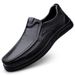 Men's Leather Shoes Casual Loafers Lazy Thick-soled Round Head Foot Cover Men's Leather Shoes_vogvips.com