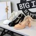 9981-H78TP Korean Version Square Toe Thick Super High Heel Waterproof Table Pearl Chain Straight Ribbon Butterfly_vogvips.com