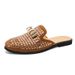 Men’s Shoes Summer Breathable Sequined Formal Casual Shoes Large Size Half Slip Leather Shoes Office Men's Shoes_vogvips.com