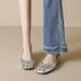 French Square Head Single Shoes Female Rhinestone Fairy Style With Skirt Gentle Shallow Mouth Beanie Shoes Female_vogvips.com