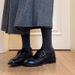 Sheepskin Edition Belt Buckle Skinny And Thick Heels Le Fu For Women Deep Mouth Black Versatile Single Shoes Genuine_vogvips.com