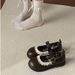 Paired With Skirt, Soft Girl Lace Round Toe Small Leather Shoes, Women's 2025 New Fashionable And Versatile Shallow_vogvips.com