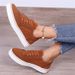 Comfortable Casual Women's Lace-Up Single Shoes Round Toe Flat Solid Color Synthetic Upper Flat Footwear For Women_vogvips.com