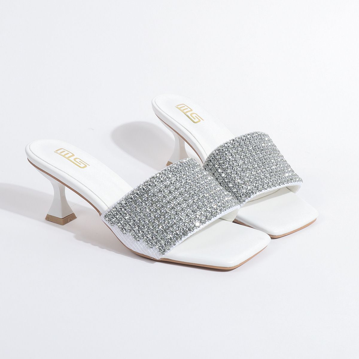 Elegant Rhinestone Flat Sandals For Women – Breathable Open-Toe Slippers With Comfortable Rubber Sole – Fashionable Casual Shoes In Black & White_vogvips.com