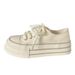 Women's Trendy Platform Canvas Shoes Cream Style Korean Niche Thin Big Toe White Student Shoes Spring Arrival_vogvips.com