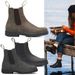 HPIOPL Women's Chelsea Boots - Breathable PU Upper, Comfortable EVA Insole, Round Toe, Low Heel, Casual & Stylish For All Seasons (Black/Grey/Brown)_vogvips.com