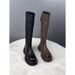Genuine Leather Long Women 2025 New Spring And Autumn Thick-Soled Petite For Women, High-Top Knee-High Riding Boots_vogvips.com