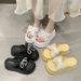 Platform One-Strap For Women Summer Trend New Fashion Bowknot Round Toe Open-Toe Beach Sandals Trendy_vogvips.com