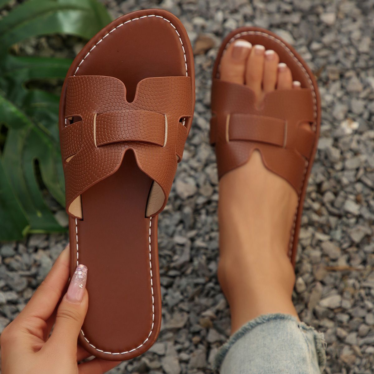 Women's Shoes Plus Size European American Style Flip Flops Summer New Beach Sandals Open Toe Flat Slippers For Women_vogvips.com