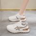 Spring Women's Breathable White Sneakers, Versatile Korean-Style Thick-Soled Height-Increasing Sports Shoes, Casual Dad_vogvips.com