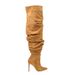 Denim Over-the-Knee Boots With Ruched Fashion High Heels, Stiletto Boots, Women's Shoes Manufacturer_vogvips.com