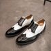 New Color-Block Brogue Leather Korean Style Winter Casual Large Size Height-Increasing Pointed Busins Formal Men's_vogvips.com