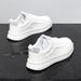 Men's Summer Breathable Sports Casual Shoes Trendy Genuine Leather Thick Soled White Sneakers Skate Shoes Multi-color Lace-Up_vogvips.com