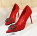 Women's Elegant Pointed Toe Stiletto Heels - Rhinestone & Buckle Straps, Soft Suede & PU Comfort, High Heel Dress Shoes For Parties_vogvips.com