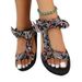 Sandals Thick Sole Summer New Beach Velcro Bow Large Women's Shoes_vogvips.com